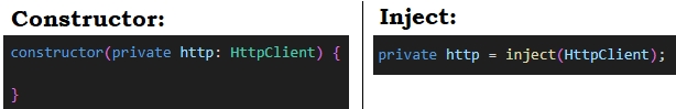 angular constructors to injects