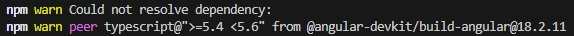 Angular dependencies error NPM