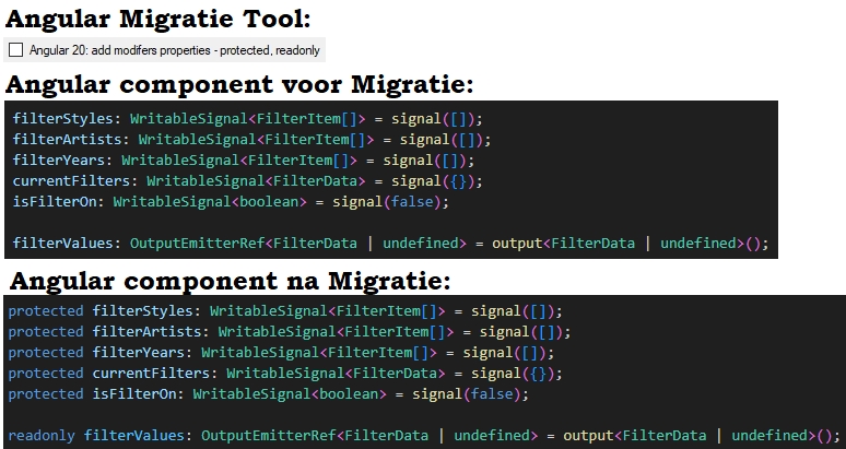 angular 20 keywords protected en readonly