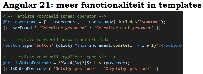 Angular 21 meer functionaliteit in templates.