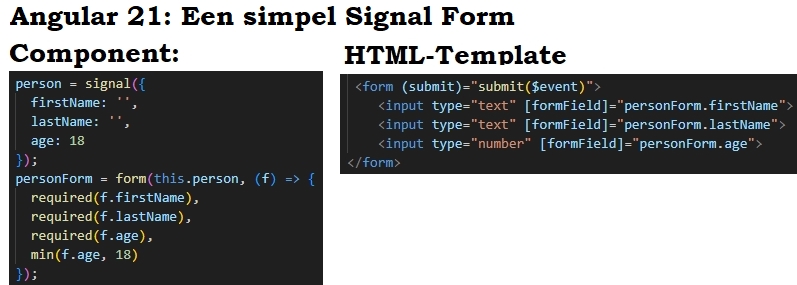 Angular 21 een simpel Signal Form