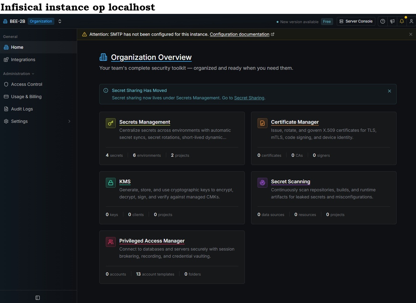 infisical_instance_on_localhost